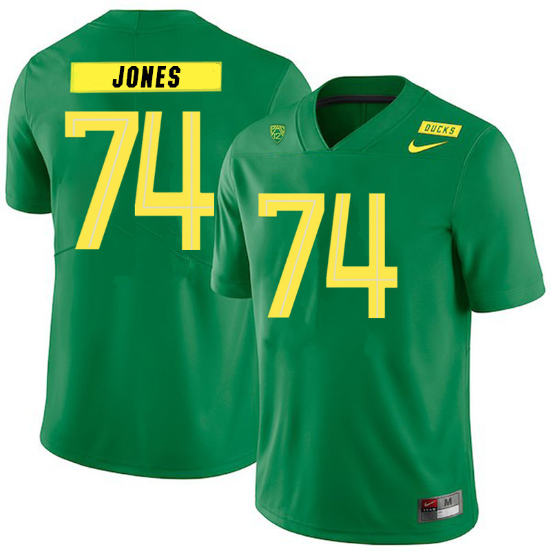 2019 Men #74 Steven Jones Oregon Ducks College Football Jerseys Sale-Green